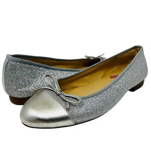 Marc Fisher Silver Glitter Loafers
